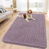 image:imageSmiry Dog Door Mat for Muddy Paws 59x24 Absorbs Moisture and Dirt Doormat NonSlip Washable Quick Dry Chenille Front Door Mat Indoor Entrance Entryway Carpet for Inside Floor CamelDeep Plum