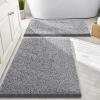image:imageSmiry Front Door Mat Outside Entrance Grey 295 x 17 and Bathroom Rugs Sets 2 Piece Grey 30 x 20  24 x 16 2 Item Bundle