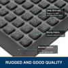 image:imageSmiry Front Door Mat Outside Entrance Grey 295 x 17 and Bathroom Rugs Sets 2 Piece Grey 30 x 20  24 x 16 2 Item Bundle
