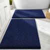 image:imageSmiry Front Door Mat Outside Entrance Navy Blue 295 x 17 and Bathroom Rugs Sets 2 Piece Navy Blue 30 x 20  24 x 16 2 Item Bundle