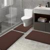 image:imageSmiry Memory Foam Bath Mat 30x20 and 24x20 UShaped Toilet Extra Soft Absorbent Bathroom Rugs Non Slip Bath Rug Runner for Shower Bathroom Floors Brown
