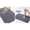 image:imageSmiry Chenille Bath Rug Set 2 Piece Extra Soft and Absorbent Shaggy Bathroom Mat Rugs Machine Washable NonSlip Plush Carpet Runner for Tub Shower and Bath Room24x1630x20Charcoal Grey