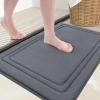 image:imageSmiry Memory Foam Bath Mat 60 x 90 cm Extra Soft NonSlip Bathroom Rug Super Absorbent Quick Dry Thick Comfortable MachineWashable Floor Mat Dark GreyDark Grey