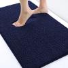 image:imagesmiry Luxury Chenille Bath Rug Set 2 Piece Extra Soft and Absorbent Shaggy Bathroom Mat Rugs Machine Washable NonSlip Plush Carpet Runner for Tub Shower and Bath Room24x1630x20Navy Blu