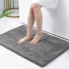 image:imagesmiry Luxury Chenille Bath Rug Set 2 Piece Extra Soft and Absorbent Shaggy Bathroom Mat Rugs Machine Washable NonSlip Plush Carpet Runner for Tub Showerand Bath Room30x2036x24Dark Grey