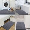 image:imagesmiry Soft Chenille Bath Mats for Bathroom Floor Non Slip Soft Bath Floor Mat Absorbent Runner Rug Bathroom Pedestal Mat 16x24 inches  40x60 cm Dark Grey