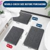 image:imagesmiry Soft Chenille Bath Mats for Bathroom Floor Non Slip Soft Bath Floor Mat Absorbent Runner Rug Bathroom Pedestal Mat 16x24 inches  40x60 cm Dark Grey