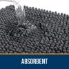 image:imagesmiry Soft Chenille Bath Mats for Bathroom Floor Non Slip Soft Bath Floor Mat Absorbent Runner Rug Bathroom Pedestal Mat 16x24 inches  40x60 cm Dark Grey