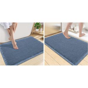 image:imageSmiry Bathroom Rugs Set 2 Piece36x24 Plus 30X20 Extra Soft Absorbent Bath Mats Non Slip Machine Washable Quick Dry Bath Rugs for Bathroom Floor Tub Shower Blue