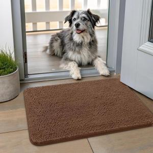 image:imageSmiry Dog Door Mat for Muddy Paws 59x24 Absorbs Moisture and Dirt Doormat NonSlip Washable Quick Dry Chenille Front Door Mat Indoor Entrance Entryway Carpet for Inside Floor CamelMocha