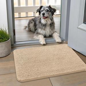 image:imageSmiry Dog Door Mat for Muddy Paws 59x24 Absorbs Moisture and Dirt Doormat NonSlip Washable Quick Dry Chenille Front Door Mat Indoor Entrance Entryway Carpet for Inside Floor CamelBeige