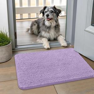 image:imageSmiry Dog Door Mat for Muddy Paws 59x24 Absorbs Moisture and Dirt Doormat NonSlip Washable Quick Dry Chenille Front Door Mat Indoor Entrance Entryway Carpet for Inside Floor CamelLavender