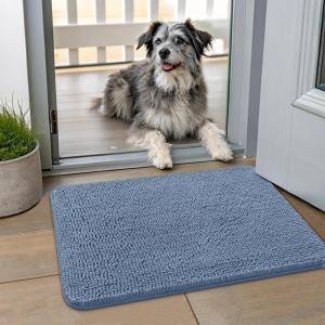 image:imageSmiry Dog Door Mat for Muddy Paws 59x24 Absorbs Moisture and Dirt Doormat NonSlip Washable Quick Dry Chenille Front Door Mat Indoor Entrance Entryway Carpet for Inside Floor CamelAiry Blue