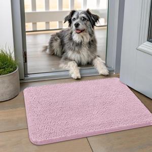 image:imageSmiry Dog Door Mat for Muddy Paws 59x24 Absorbs Moisture and Dirt Doormat NonSlip Washable Quick Dry Chenille Front Door Mat Indoor Entrance Entryway Carpet for Inside Floor CamelDusty Rose