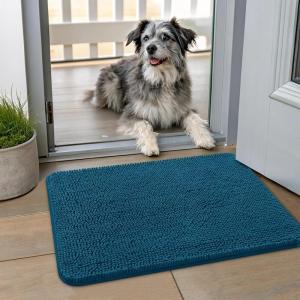 image:imageSmiry Dog Door Mat for Muddy Paws 59x24 Absorbs Moisture and Dirt Doormat NonSlip Washable Quick Dry Chenille Front Door Mat Indoor Entrance Entryway Carpet for Inside Floor CamelAtlantic Blue