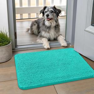 image:imageSmiry Dog Door Mat for Muddy Paws 59x24 Absorbs Moisture and Dirt Doormat NonSlip Washable Quick Dry Chenille Front Door Mat Indoor Entrance Entryway Carpet for Inside Floor CamelTeal