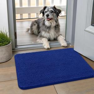 image:imageSmiry Dog Door Mat for Muddy Paws 59x24 Absorbs Moisture and Dirt Doormat NonSlip Washable Quick Dry Chenille Front Door Mat Indoor Entrance Entryway Carpet for Inside Floor CamelRoyal Blue