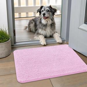 image:imageSmiry Dog Door Mat for Muddy Paws 59x24 Absorbs Moisture and Dirt Doormat NonSlip Washable Quick Dry Chenille Front Door Mat Indoor Entrance Entryway Carpet for Inside Floor CamelPink