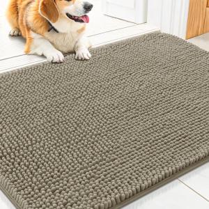 image:imageSmiry Dog Door Mat for Muddy Paws 59x24 Absorbs Moisture and Dirt Doormat NonSlip Washable Quick Dry Chenille Front Door Mat Indoor Entrance Entryway Carpet for Inside Floor CamelWarm Taupe