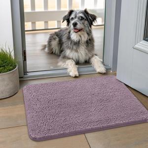 image:imageSmiry Dog Door Mat for Muddy Paws 59x24 Absorbs Moisture and Dirt Doormat NonSlip Washable Quick Dry Chenille Front Door Mat Indoor Entrance Entryway Carpet for Inside Floor CamelDeep Plum