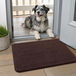 image:imageSmiry Dog Door Mat for Muddy Paws 59x24 Absorbs Moisture and Dirt Doormat NonSlip Washable Quick Dry Chenille Front Door Mat Indoor Entrance Entryway Carpet for Inside Floor CamelBrown