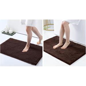 image:imageSmiry Luxury Chenille Bath Rug Set 2 Piece Extra Soft and Absorbent Shaggy Bathroom Mat Rugs Machine Washable NonSlip Plush Carpet Runner for Tub Shower and Bath Room30x2036x24Brown