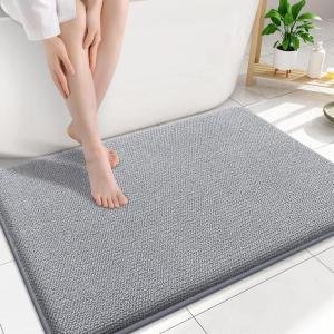 image:imageSmiry Thick Memory Foam Bath Mat 32X20 Ultra Soft NonSlip Bathroom Rug Plush Water Absorbent Quick Dry and Machine Washable Floor Mat for Shower Tub amp Home Decor GreyGrey