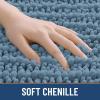image:imageSmiry Bathroom Rugs Mat Set 2 Piece 30X20UShaped 24x20 Extra Soft Absorbent Non Slip Rubber Backing Machine Washable Quick Dry Chenille Bath Rug Set for Tub Shower and FloorGrayish Blue