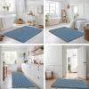 image:imageSmiry Bathroom Rugs Mat Set 2 Piece 36X24UShaped 24x20 Extra Soft Absorbent Non Slip Rubber Backing Machine Washable Quick Dry Chenille Bath Rug Set for Tub Shower and FloorGrayish Blue