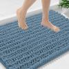 image:imageSmiry Bathroom Rugs Mat Set 2 Piece 36X24UShaped 24x20 Extra Soft Absorbent Non Slip Rubber Backing Machine Washable Quick Dry Chenille Bath Rug Set for Tub Shower and FloorGrayish Blue