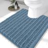 image:imageSmiry Bathroom Rugs Mat Set 2 Piece 36X24UShaped 24x20 Extra Soft Absorbent Non Slip Rubber Backing Machine Washable Quick Dry Chenille Bath Rug Set for Tub Shower and FloorGrayish Blue