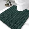 image:imageSmiry Bathroom Rugs Mat Set 2 Piece 36X24UShaped 24x20 Extra Soft Absorbent Non Slip Rubber Backing Machine Washable Quick Dry Chenille Bath Rug Set for Tub Shower and FloorGreen
