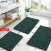 image:imageSmiry Bathroom Rugs Mat Set 2 Piece30X20UShaped 24x20 Extra Soft Absorbent Non Slip Rubber Backing Machine Washable Quick Dry Chenille Bath Rug Set for Tub Shower and FloorGreen