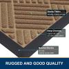 image:imageSmiry Front Door Mat Outside Entrance Heavy Duty Outdoor Indoor Mat Natural Rubber Doormat Non Slip Trap Dirt and Moisture Easy Clean Low Profile Patio Porch Entryway Mat 295x17 VioletCoffee