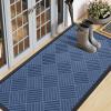 image:imageSmiry Front Door Mat Outside Entrance Heavy Duty Outdoor Indoor Mat Natural Rubber Doormat Non Slip Trap Dirt and Moisture Easy Clean Low Profile Patio Porch Entryway Mat 295x17 VioletBlue