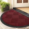 image:imageSmiry Front Door Mat Outside Entrance Heavy Duty Outdoor Indoor Mat Natural Rubber Doormat Non Slip Trap Dirt and Moisture Easy Clean Low Profile Patio Porch Entryway Mat 295x17 VioletWine Red