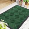image:imageSmiry Front Door Mat Outside Entrance Heavy Duty Outdoor Indoor Mat Natural Rubber Doormat Non Slip Trap Dirt and Moisture Easy Clean Low Profile Patio Porch Entryway Mat 295x17 VioletGreen