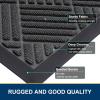 image:imageSmiry Front Door Mat Outside Entrance Heavy Duty Outdoor Indoor Mat Natural Rubber Doormat Non Slip Trap Dirt and Moisture Easy Clean Low Profile Patio Porch Entryway Mat 295x17 VioletLight Grey