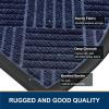 image:imageSmiry Front Door Mat Outside Entrance Heavy Duty Outdoor Indoor Mat Natural Rubber Doormat Non Slip Trap Dirt and Moisture Easy Clean Low Profile Patio Porch Entryway Mat 295x17 VioletNavy Blue
