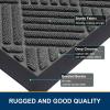 image:imageSmiry Front Door Mat Outside Entrance Heavy Duty Outdoor Indoor Mat Natural Rubber Doormat Non Slip Trap Dirt and Moisture Easy Clean Low Profile Patio Porch Entryway Mat 295x17 VioletMix Black