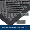 image:imageSmiry Front Door Mat Outside Entrance Heavy Duty Outdoor Indoor Mat Natural Rubber Doormat Non Slip Trap Dirt and Moisture Easy Clean Low Profile Patio Porch Entryway Mat 295x17 VioletGrey