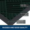 image:imageSmiry Front Door Mat Outside Entrance Heavy Duty Outdoor Indoor Mat Natural Rubber Doormat Non Slip Trap Dirt and Moisture Easy Clean Low Profile Patio Porch Entryway Mat 295x17 VioletDark Green