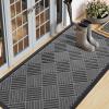 image:imageSmiry Front Door Mat Outside Entrance Heavy Duty Outdoor Indoor Mat Natural Rubber Doormat Non Slip Trap Dirt and Moisture Easy Clean Low Profile Patio Porch Entryway Mat 295x17 VioletGrey