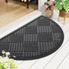 image:imageSmiry Front Door Mat Outside Entrance Heavy Duty Outdoor Indoor Mat Natural Rubber Doormat Non Slip Trap Dirt and Moisture Easy Clean Low Profile Patio Porch Entryway Mat 295x17 VioletLight Grey