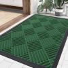 image:imageSmiry Front Door Mat Outside Entrance Heavy Duty Outdoor Indoor Mat Natural Rubber Doormat Non Slip Trap Dirt and Moisture Easy Clean Low Profile Patio Porch Entryway Mat 295x17 VioletGreen