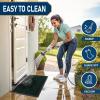 image:imageSmiry Front Door Mat Outside Entrance Heavy Duty Outdoor Indoor Mat Natural Rubber Doormat Non Slip Trap Dirt and Moisture Easy Clean Low Profile Patio Porch Entryway Mat 295x17 VioletDark Green