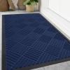 image:imageSmiry Front Door Mat Outside Entrance Heavy Duty Outdoor Indoor Mat Natural Rubber Doormat Non Slip Trap Dirt and Moisture Easy Clean Low Profile Patio Porch Entryway Mat 295x17 VioletNavy Blue
