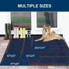 image:imageSmiry Front Door Mat Outside Entrance Heavy Duty Outdoor Indoor Mat Natural Rubber Doormat Non Slip Trap Dirt and Moisture Easy Clean Low Profile Patio Porch Entryway Mat 295x17 VioletNavy Blue