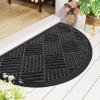 image:imageSmiry Front Door Mat Outside Entrance Heavy Duty Outdoor Indoor Mat Natural Rubber Doormat Non Slip Trap Dirt and Moisture Easy Clean Low Profile Patio Porch Entryway Mat 295x17 VioletBlack