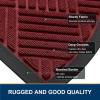 image:imageSmiry Front Door Mat Outside Entrance Heavy Duty Outdoor Indoor Mat Natural Rubber Doormat Non Slip Trap Dirt and Moisture Easy Clean Low Profile Patio Porch Entryway Mat 295x17 VioletWine Red